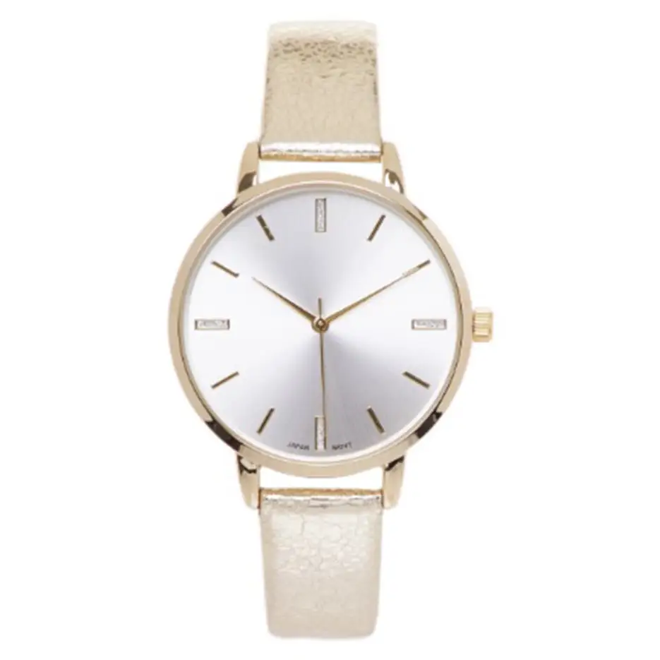 Geneva Platinum Women’s Quartz Stainless Steel/Faux Leather
