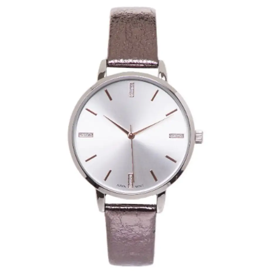Geneva Platinum Women’s Quartz Stainless Steel/Faux Leather