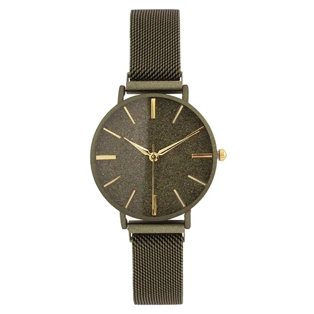 Geneva Women’s Analog Quartz Olive Stainless Steel Mesh