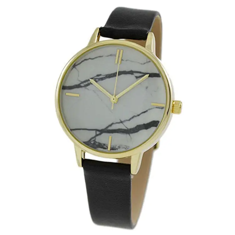Geneva Women’s Black/White Marbleized Dial Casual Watch w/