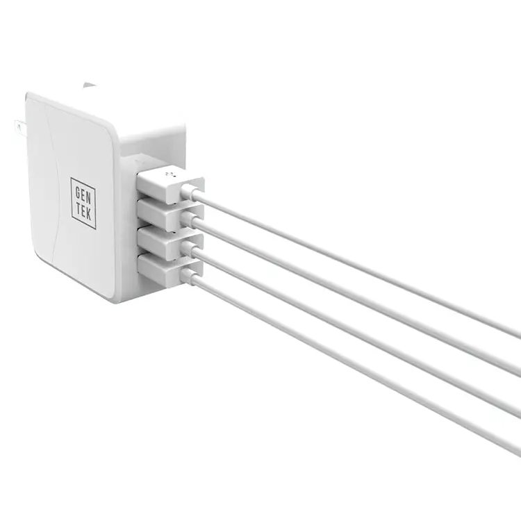 Gentek 4-Port 4 AMP USB Wall Charger (White) 21082 - Misc