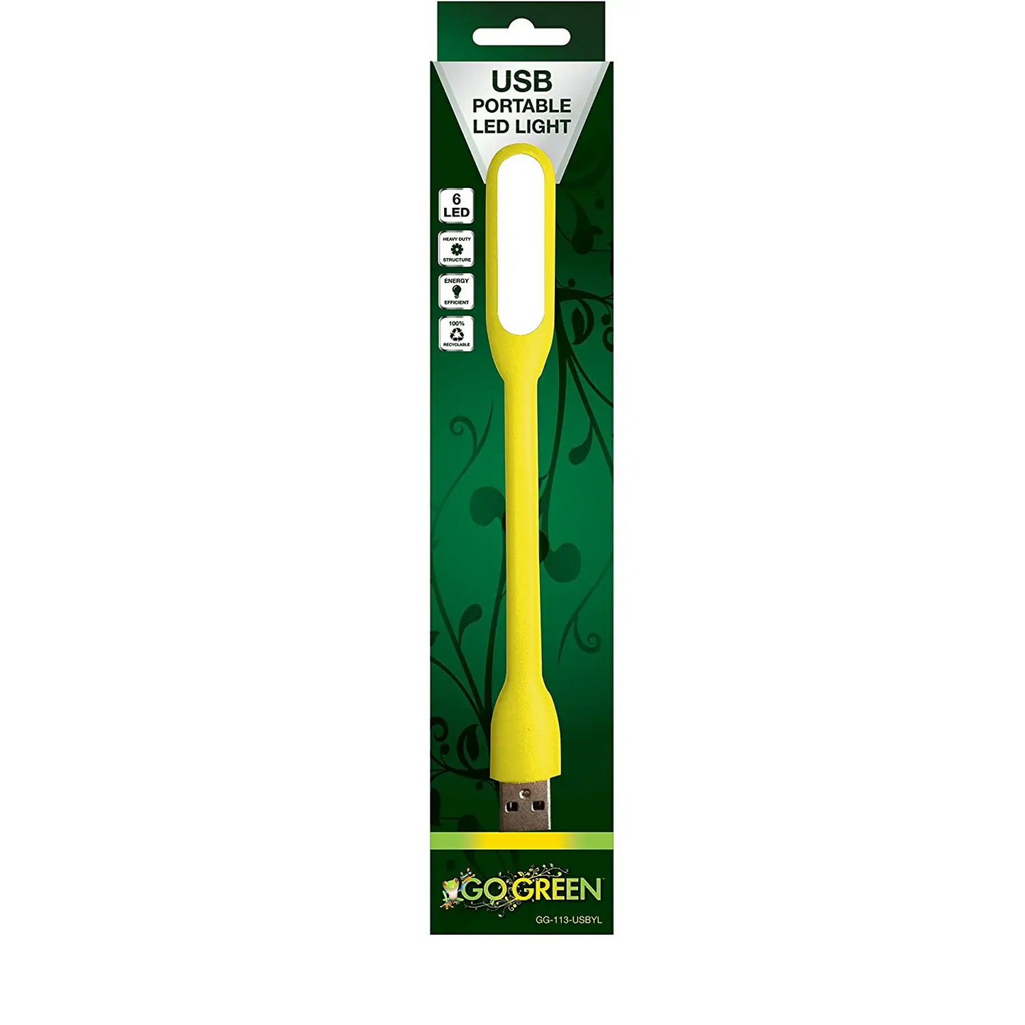 Go Green Power Red Design 6 LED USB Light GG-113-USBYL -