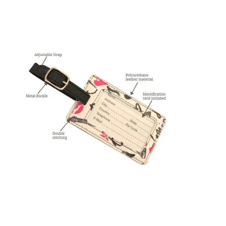 Go Green Power TR1278 Design Leather Luggage Tag - Eiffel