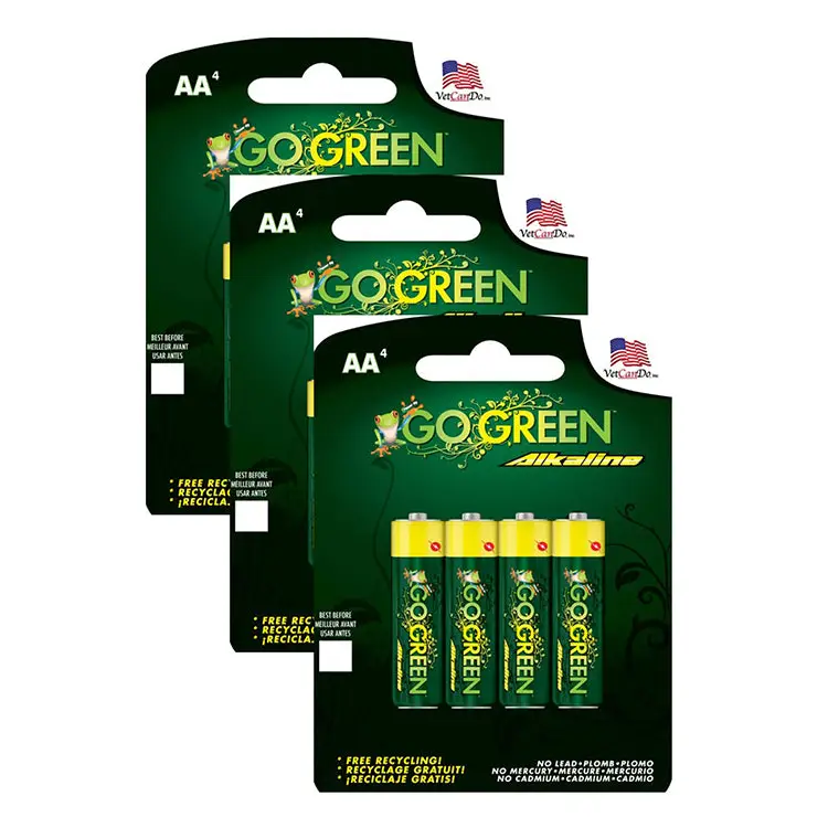 GoGreen Power Alkaline AA Batteries 4 pack (Bundle of 3)