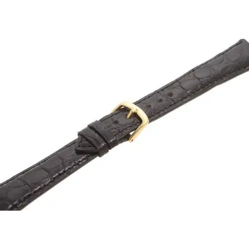 Hadley Roma Men’s 20mm Black Genuine Caiman Crocodile