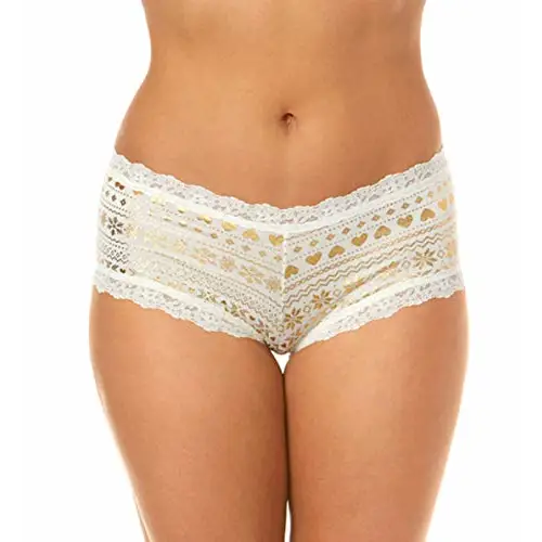 Hanky Panky Giftwrap Boyshorts White/Gold LG - Misc