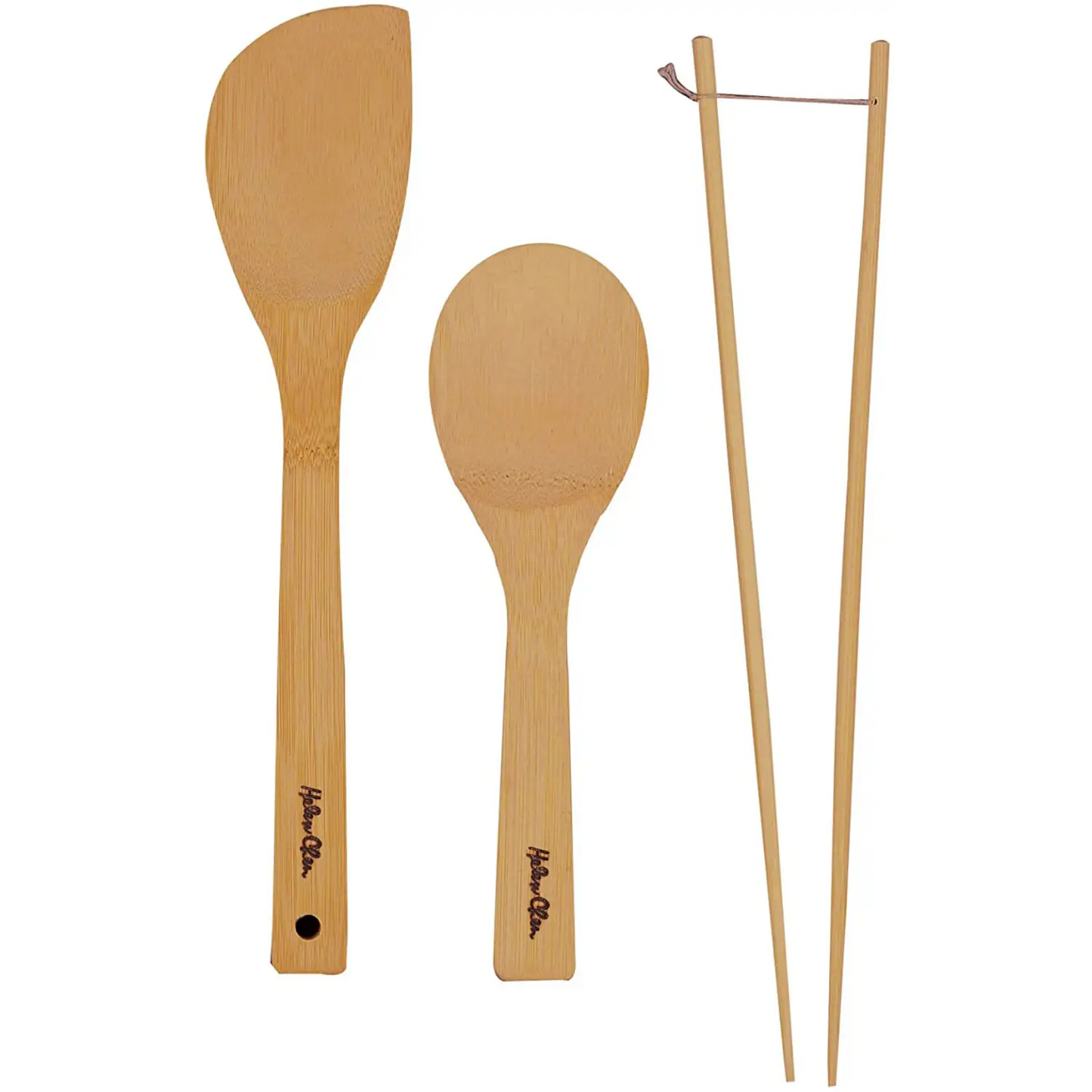 Helen’s Asian Kitchen 3-Piece Bamboo Tools (Paddle Spatula