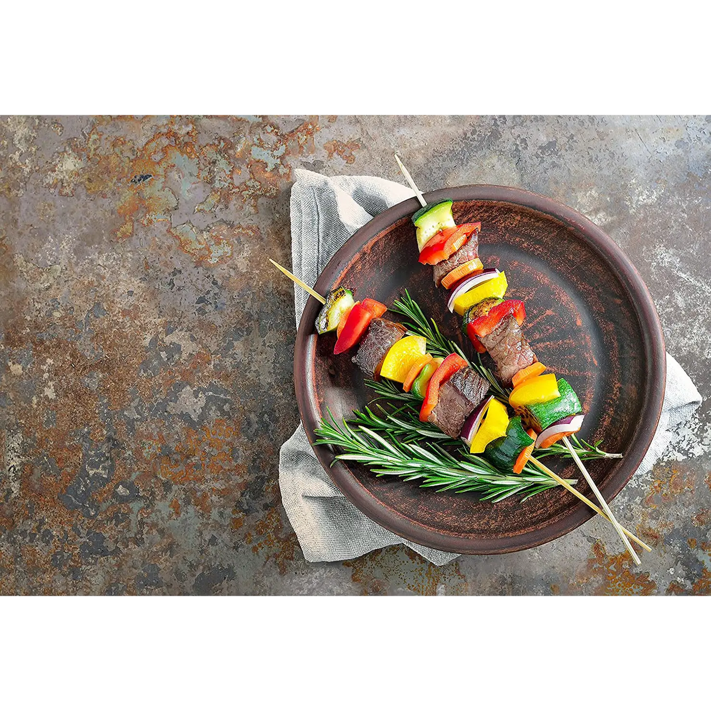 HIC Kitchen All Natural Bamboo Skewer for BBQ Grilling (8in