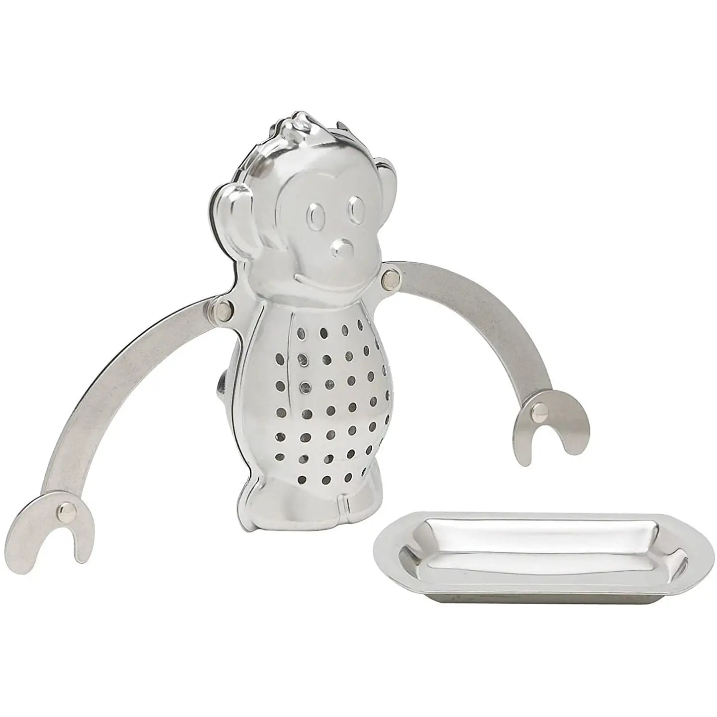 HIC Kitchen Hangin’ Dunkin Monkey Stainless Steel Tea