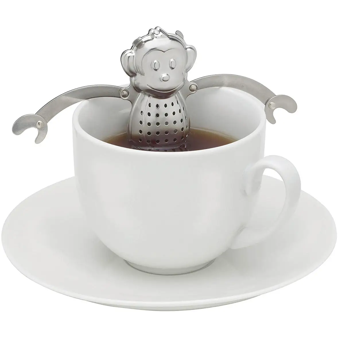 HIC Kitchen Hangin’ Dunkin Monkey Stainless Steel Tea