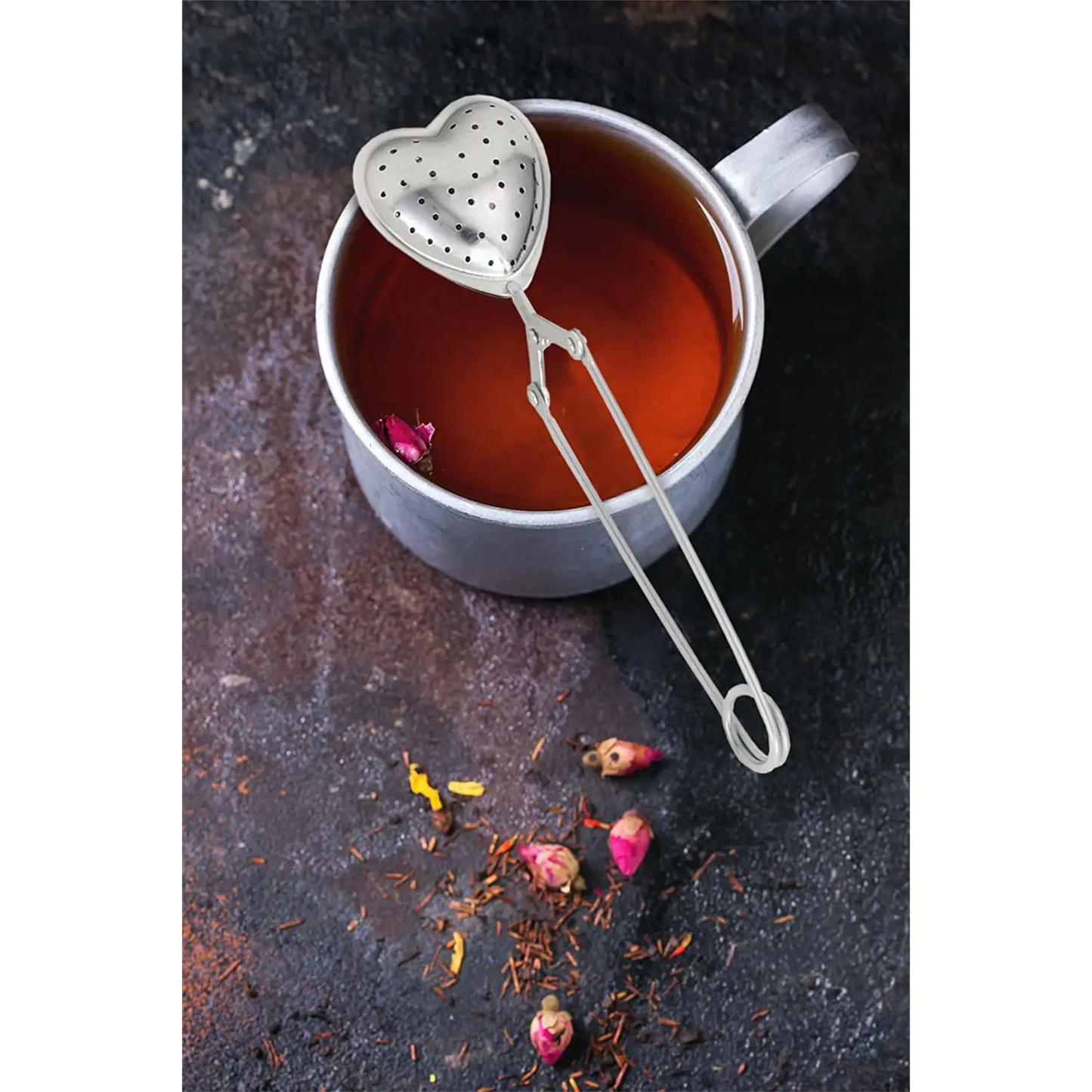 HIC Snap Heart Long Handle Stainless Steel Tea Infuser 40680