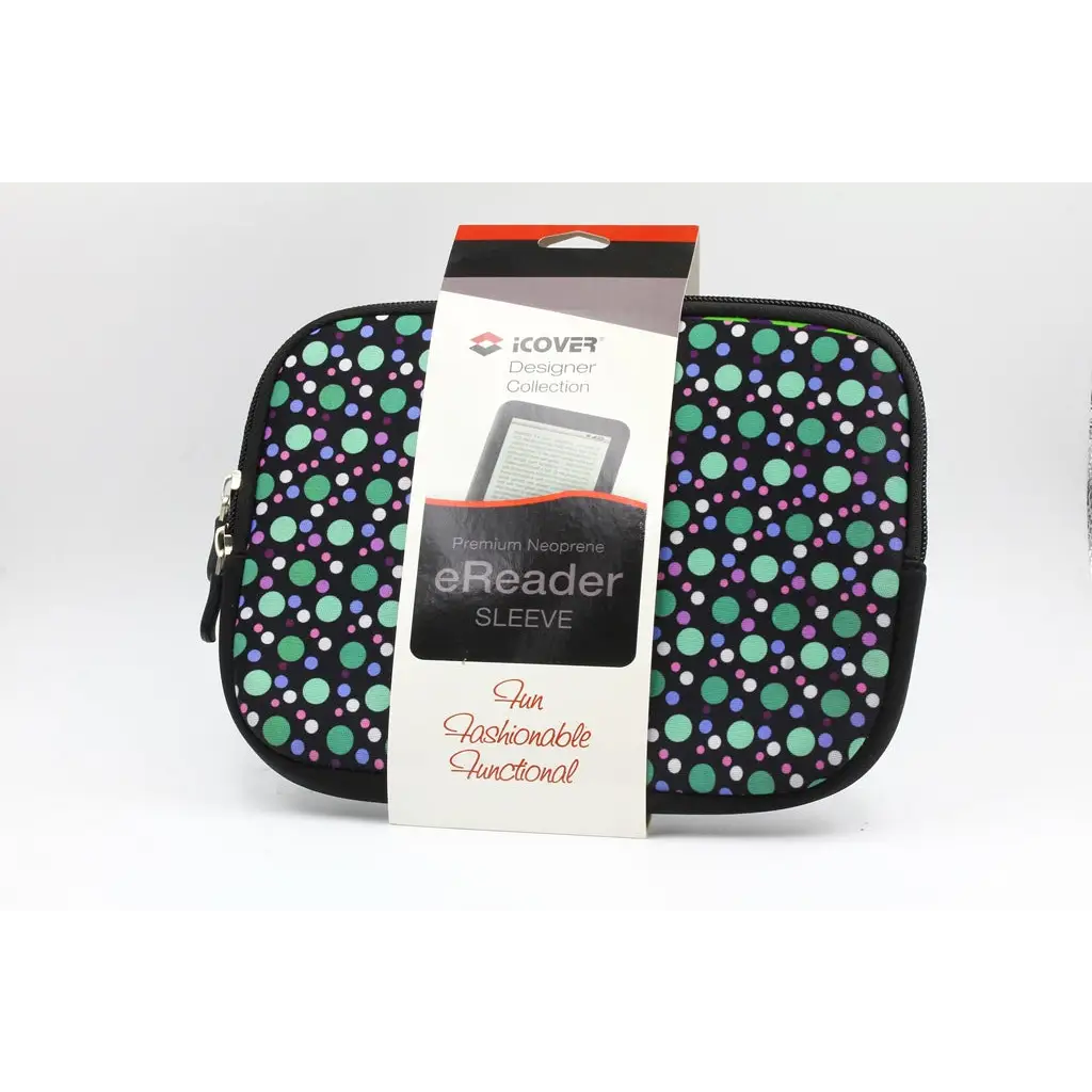 iCover Neoprene Soft Fleece Lining Polka Dots eReader Sleeve