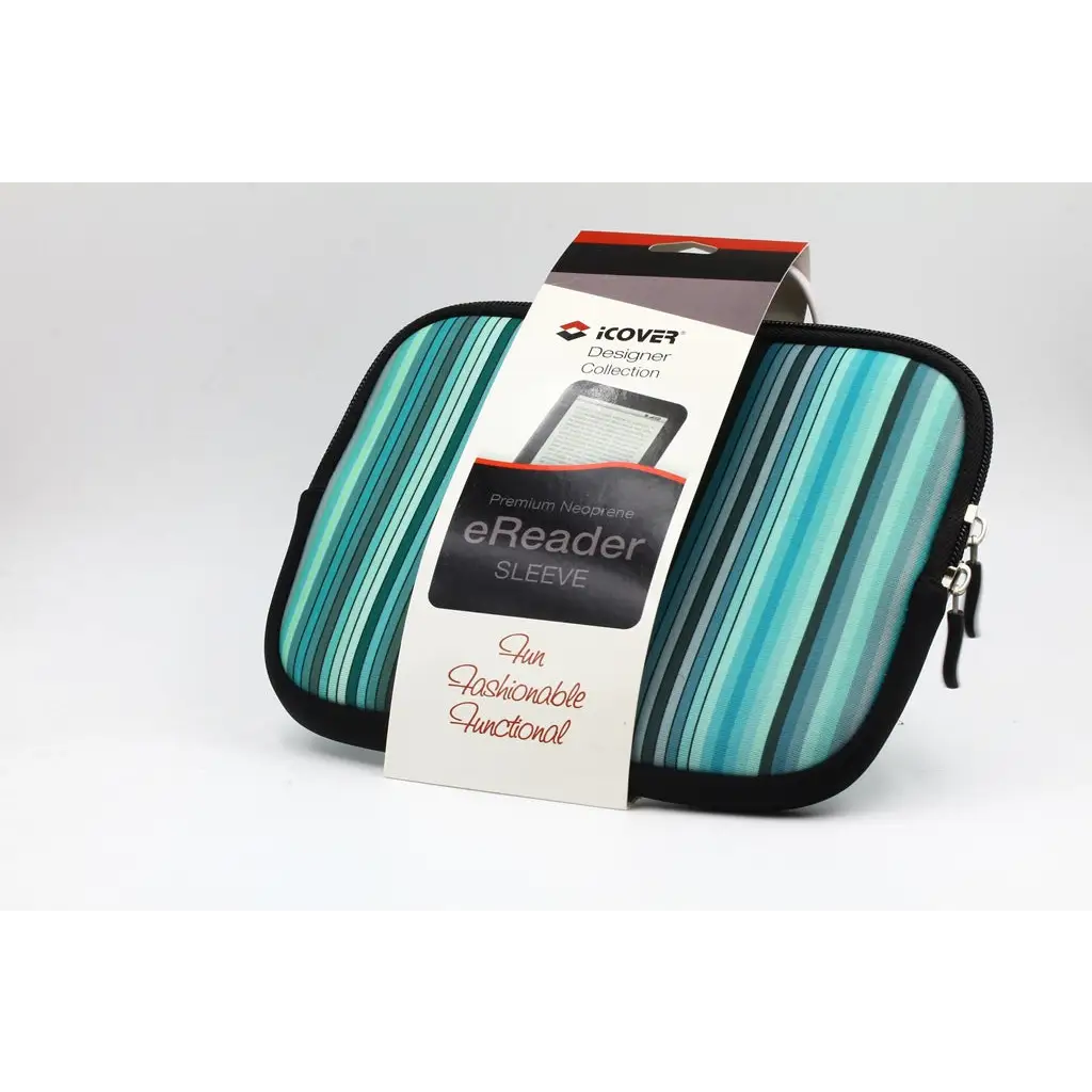 iCover Neoprene Soft Fleece Lining Stripes eReader Sleeve -