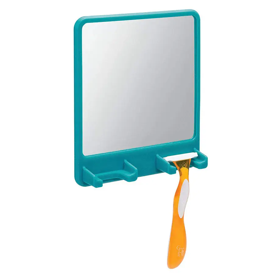 iDesign Power Cling Wall Mount Rectangular Silicone Mirror