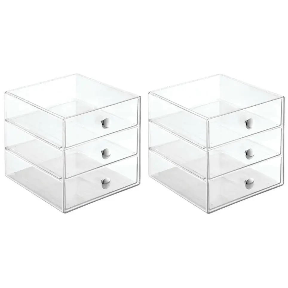 InterDesign 3 Drawers Plastic Vanity Organizer Pack of 2