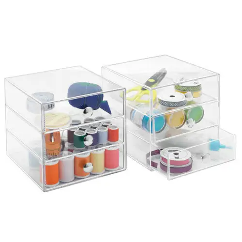 InterDesign 3 Drawers Plastic Vanity Organizer Pack of 2