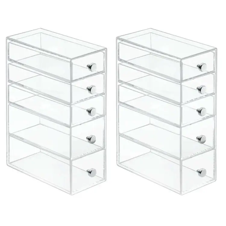 InterDesign 5 Drawers Plastic Vanity Narrow Cosmetics