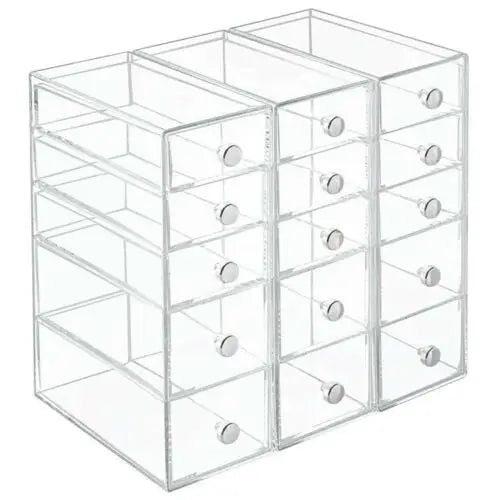 InterDesign 5 Drawers Plastic Vanity Narrow Cosmetics