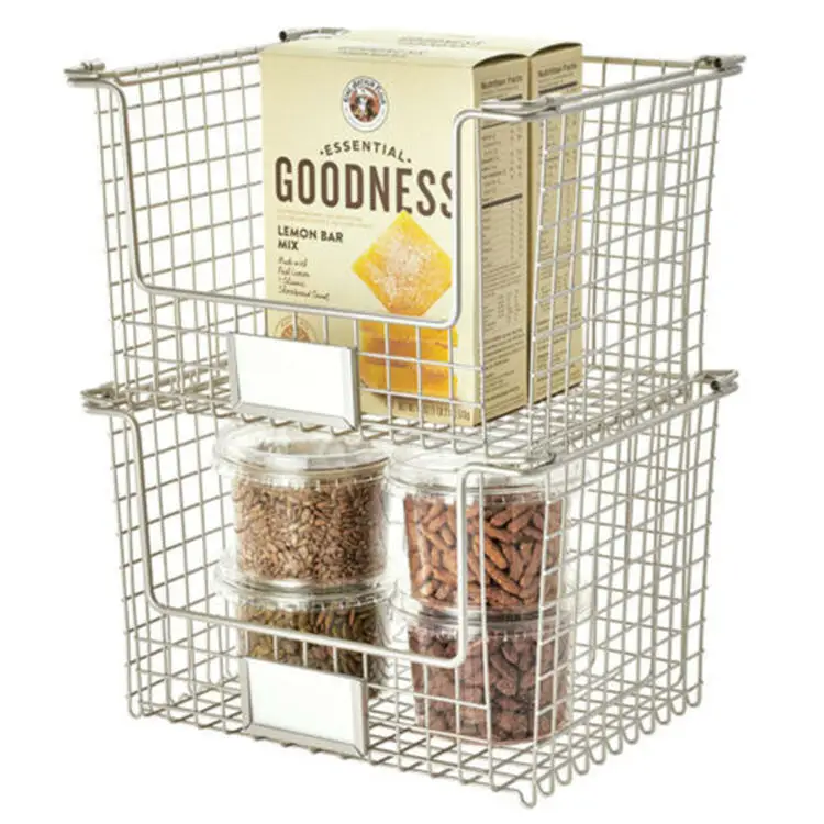 InterDesign Classico Stackable Basket 12 x 10 x 7.75 Large