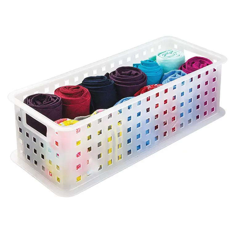 InterDesign Durable Plastic Storage Basket with Handle