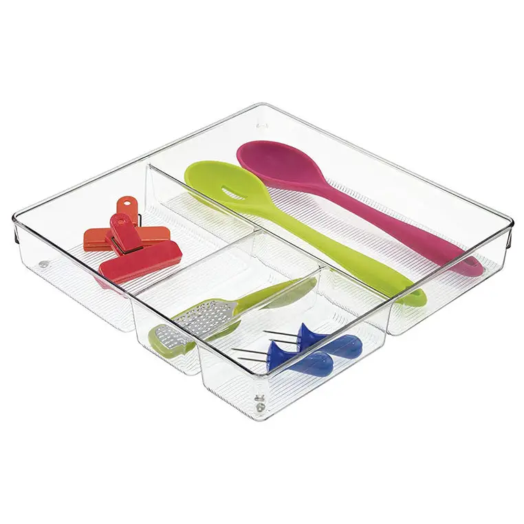 InterDesign Linus Durable Plastic Kitchen Drawer Organizer