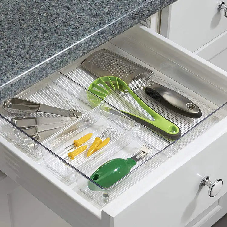 InterDesign Linus Durable Plastic Kitchen Drawer Organizer
