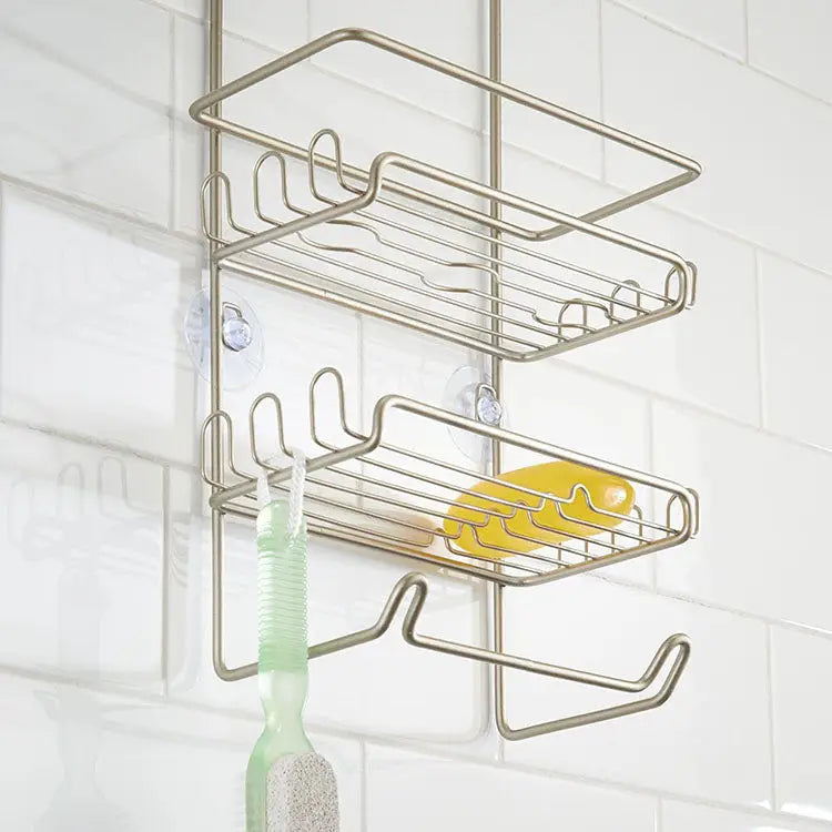 InterDesign Milo Metallic Shower Caddy (Satin Silver) 58694