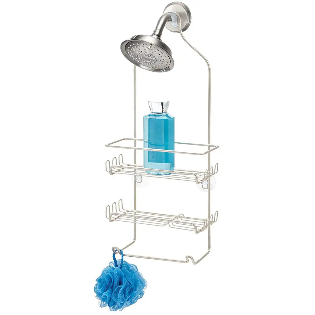 InterDesign Milo Metallic Shower Caddy (Satin Silver) 58694