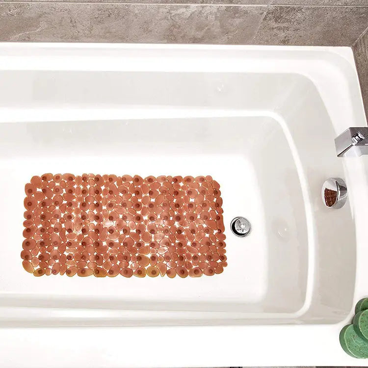 InterDesign Pebblz Suction Non-Slip Bath Mat (Brown) 80013 -
