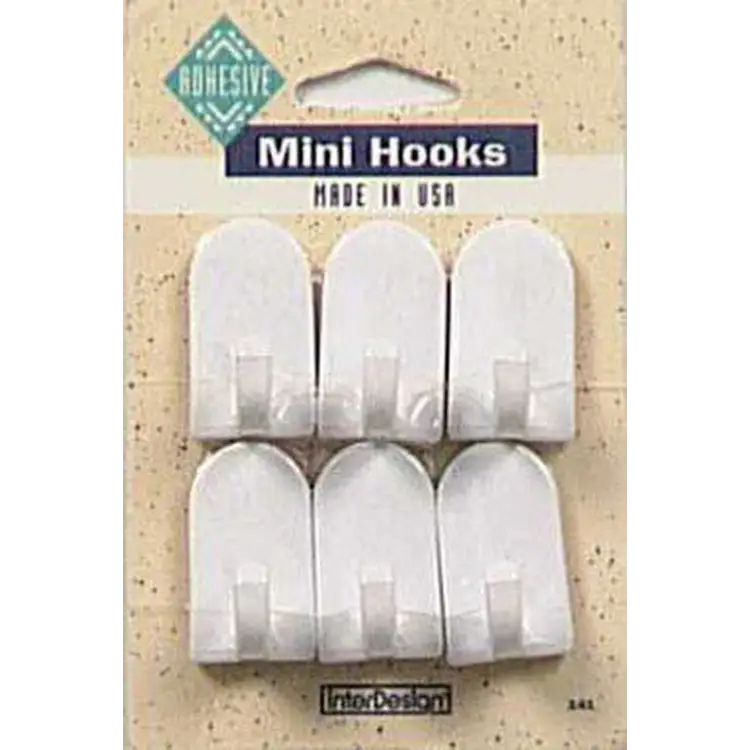 InterDesign Self Adhesive Plastic Hooks (White) 14101 - Misc