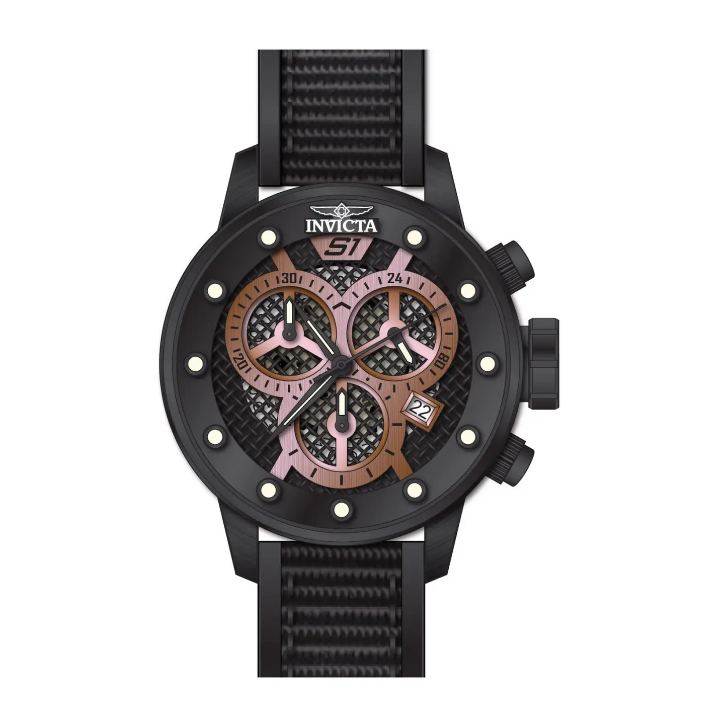 Invicta Men S1 Rally Chrono Black Stainless