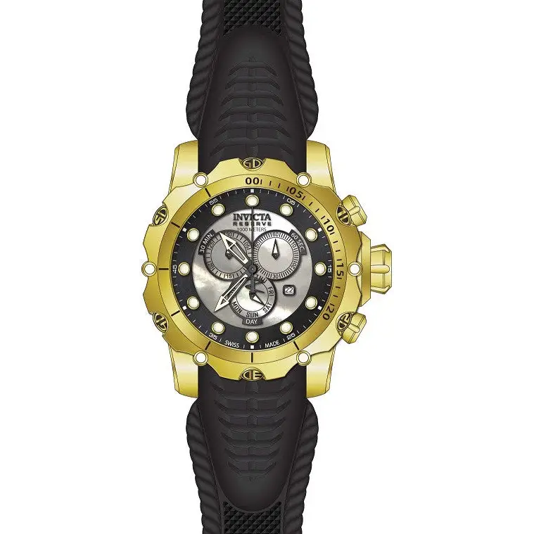 Invicta Men Venom Chrono Gold Plated Stainless Steel Black