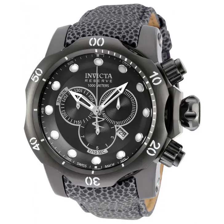 Invicta Men Venom Chronograph 1000m Reptile Print Dark Grey