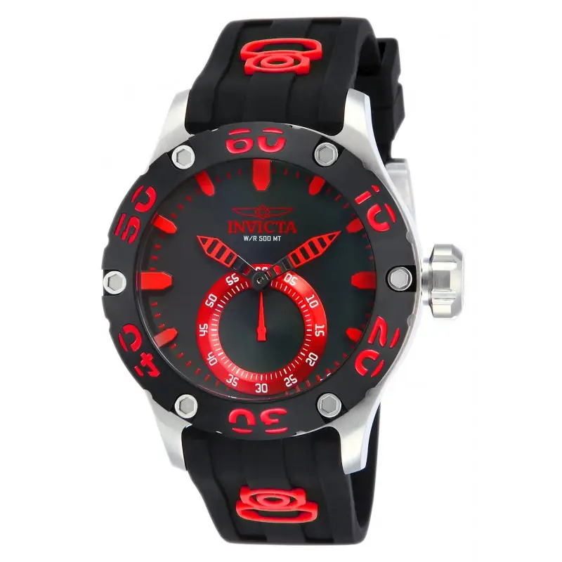 Invicta Men’s 12702 Russian Diver Quartz 3 Hand Black Dial