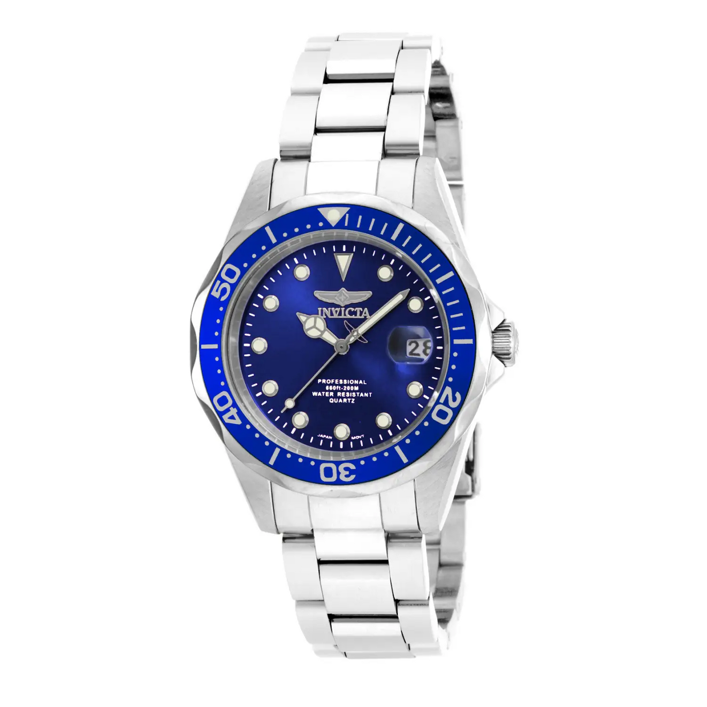 Invicta Men’s 17048 Pro Diver Quartz 3 Hand Blue Dial Watch