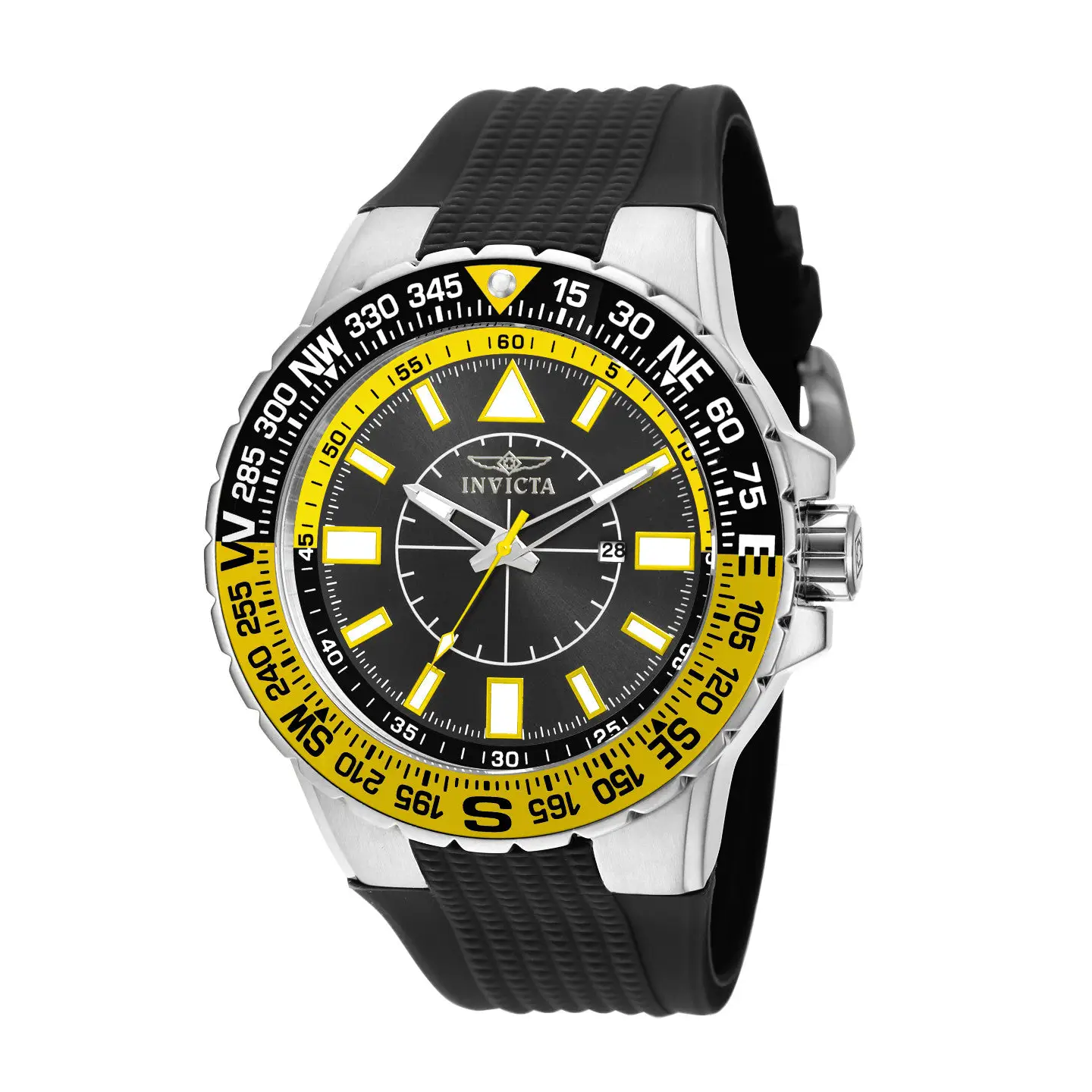 Invicta Men’s 19267 Aviator Quartz 3 Hand Black Dial Watch -