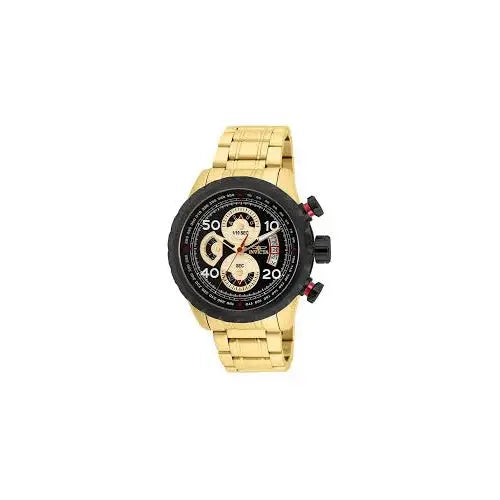Invicta Men’s 28151 Aviator Quartz Multifunction Black Gold