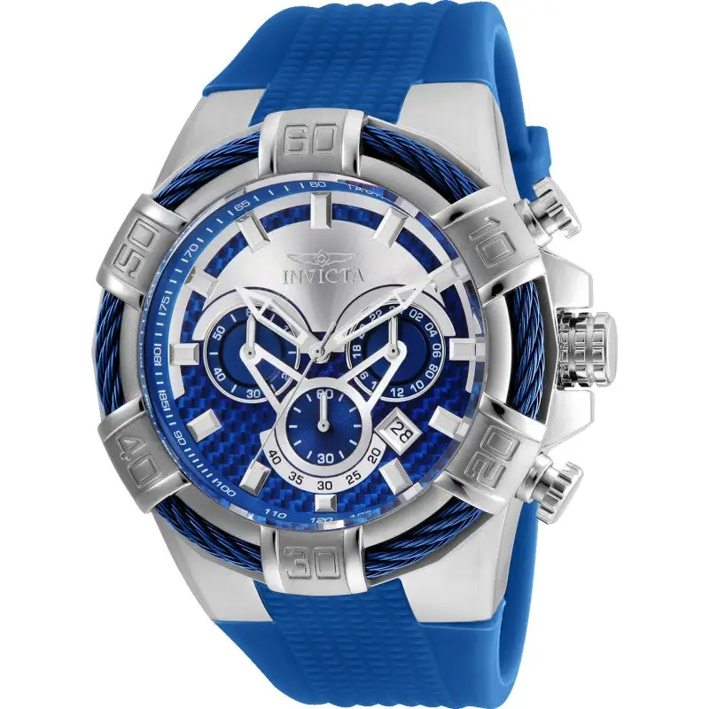 Invicta Men’s Bolt Quartz Multifunction Silver Blue Dial