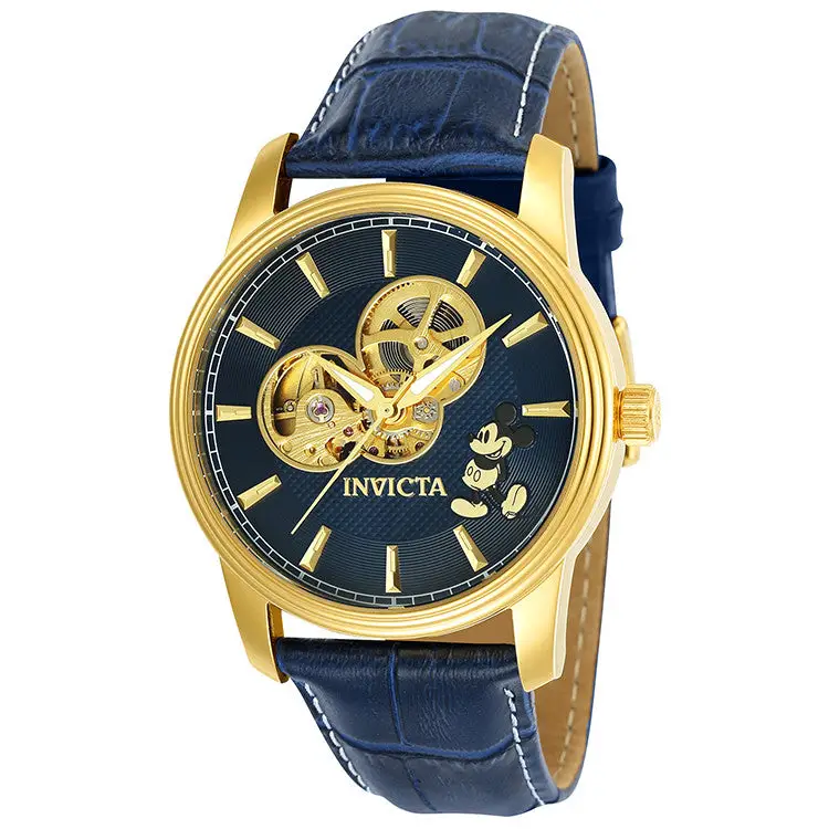 navy blue leather watch
