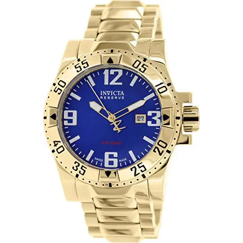 Invicta Men’s Excursion 200m Blue Dial Gold Plated Stainless