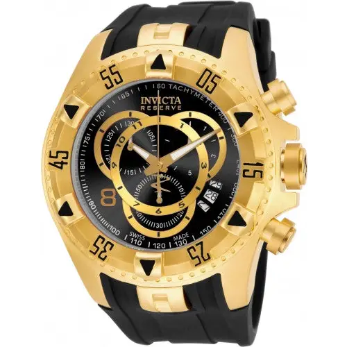 Invicta Men’s Excursion Chrono Gold Plated Case Black