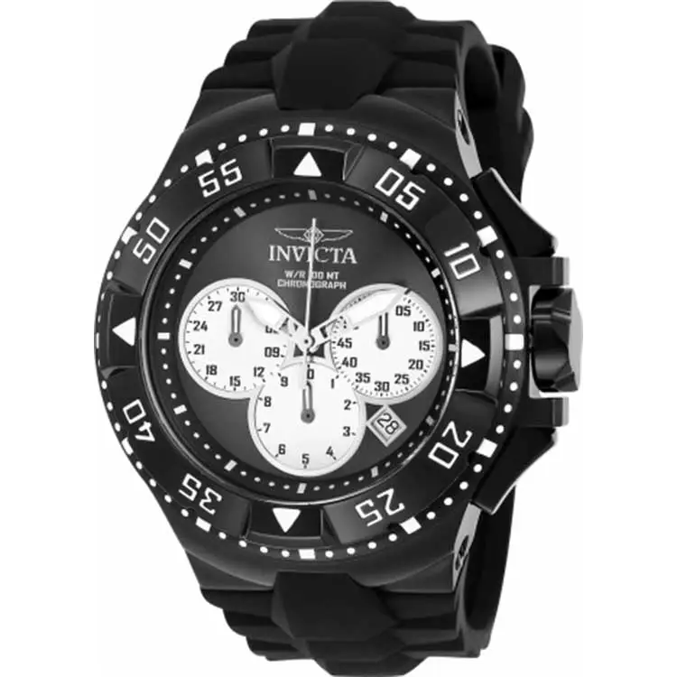 Invicta Men’s Excursion Quartz Chronograph Black Silver Dial
