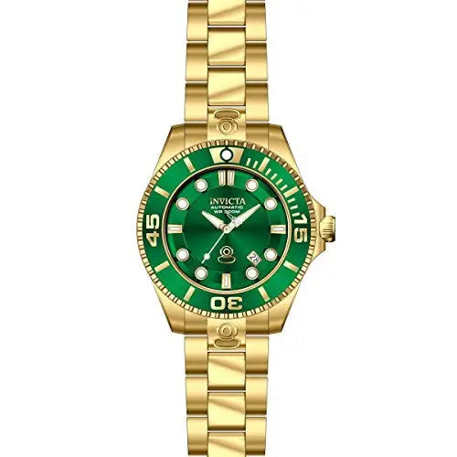 Invicta gold best sale watch green face