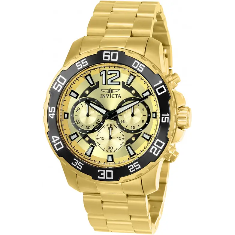 Invicta Men’s Pro Diver Chronograph 100m Gold Tone Stainless