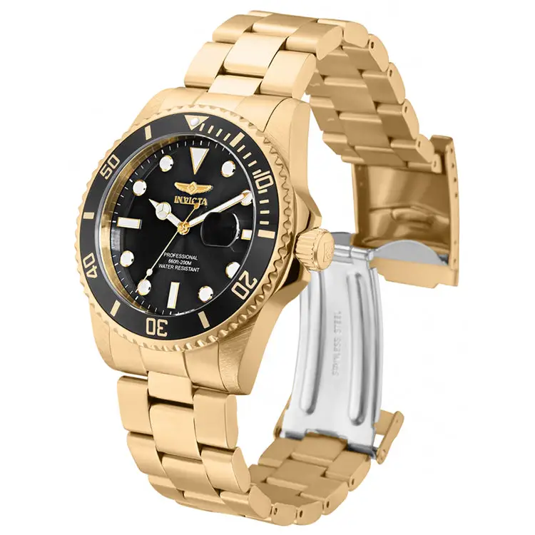 Invicta Men’s Pro Diver Quartz Black Dial Gold Tone