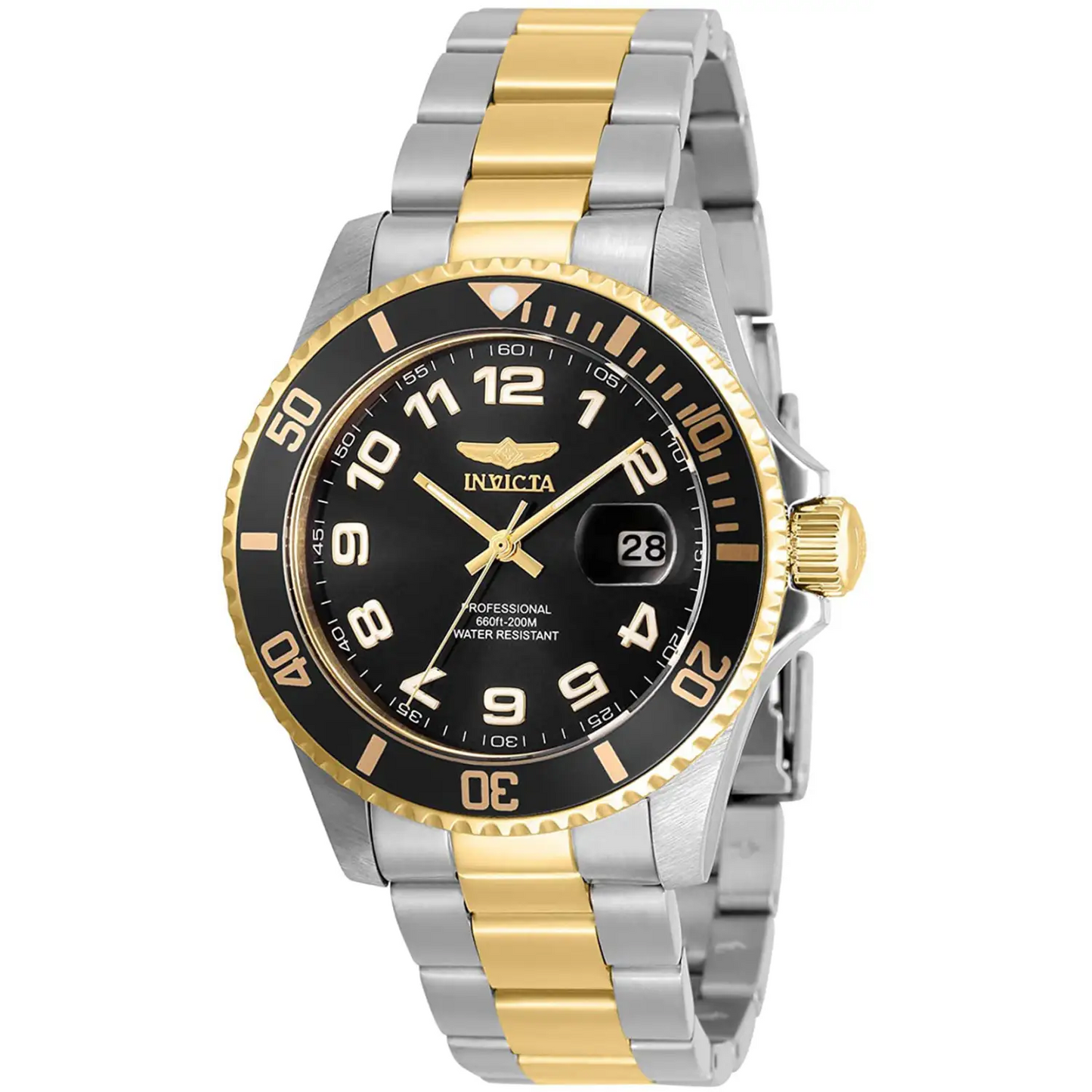 Invicta Men’s Pro Diver Quartz Black Dial Two Tone Stainless