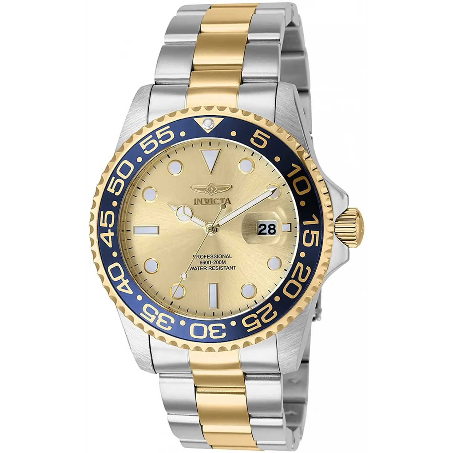 Invicta Men’s Pro Diver Quartz Gold Dial Two Tone Stainless