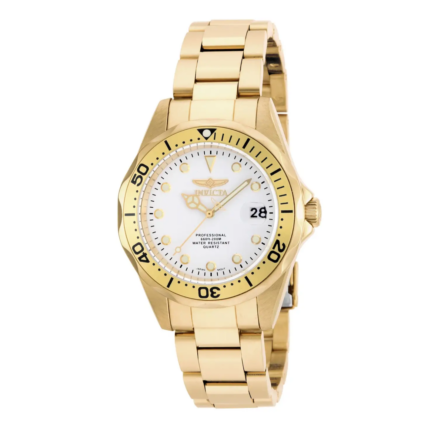 Invicta Men’s Pro Diver Quartz Stainless Steel Gold Plated