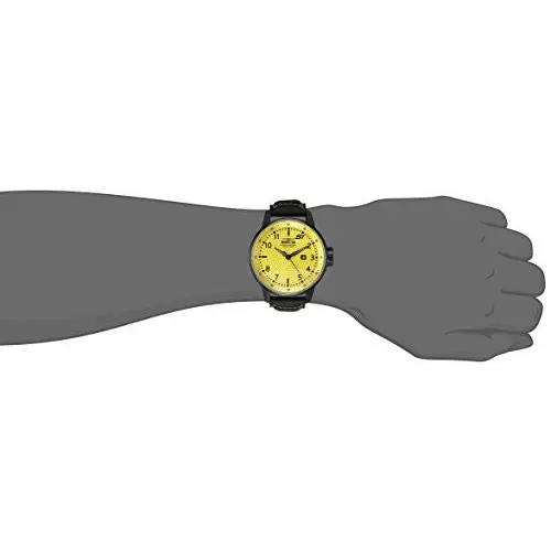 Invicta Men’s S1 Rally Quartz 100m Yellow Dial Black Leather