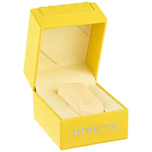 Invicta Men’s S1 Rally Quartz 100m Yellow Dial Black Leather